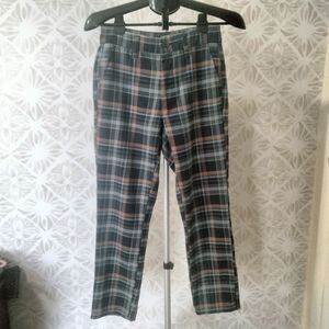 American Eagle Stretch Super High Rise Plaid Pants Skinny Trousers